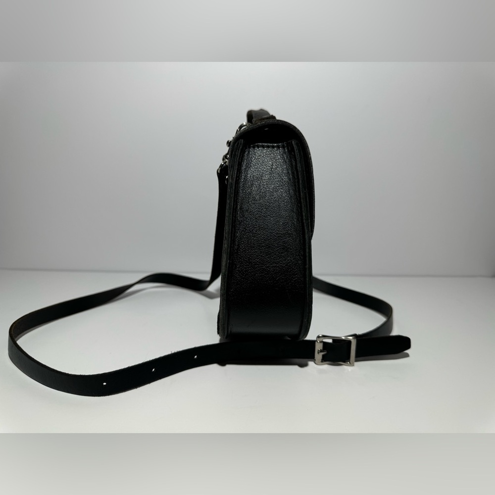 Vintage Harley-Davidson Leather Embroidered Mini Crossbody 2-Way Saddle Handbag - Picture 4 of 12